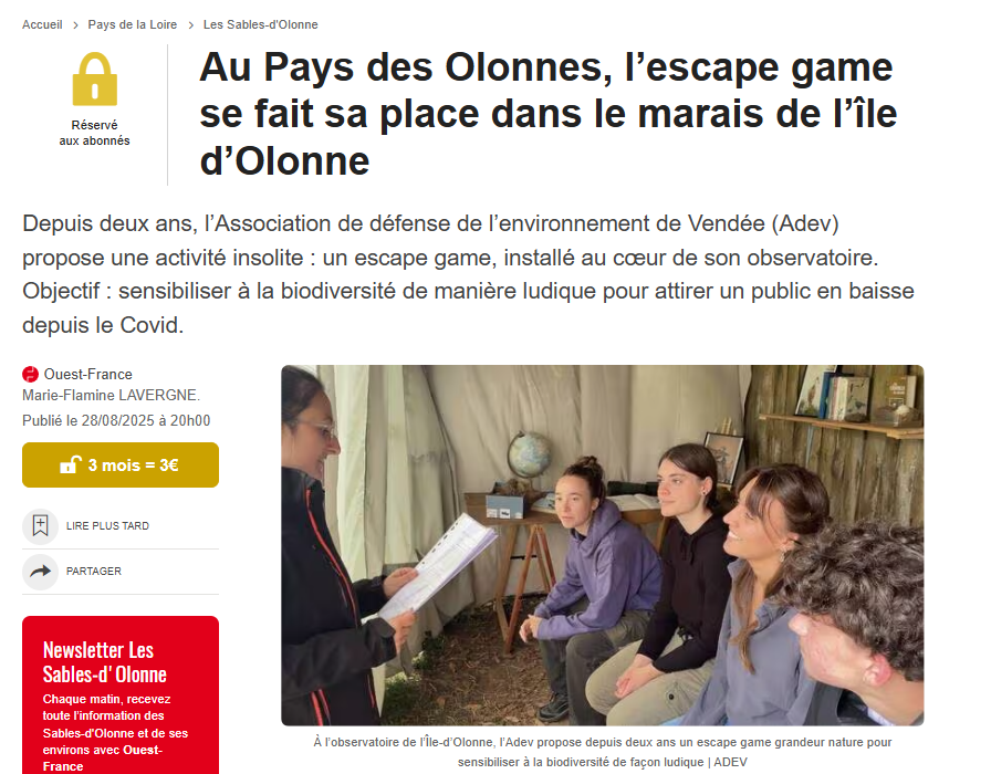 You are currently viewing L’Observatoire d’Oiseaux se modernise – Ouest France