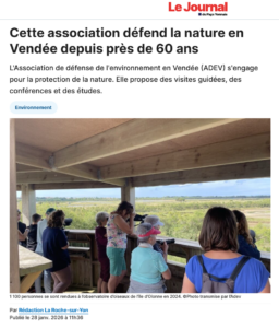 Lire la suite à propos de l’article L&rsquo;ADEV dans le Journal du Pays Yonnais