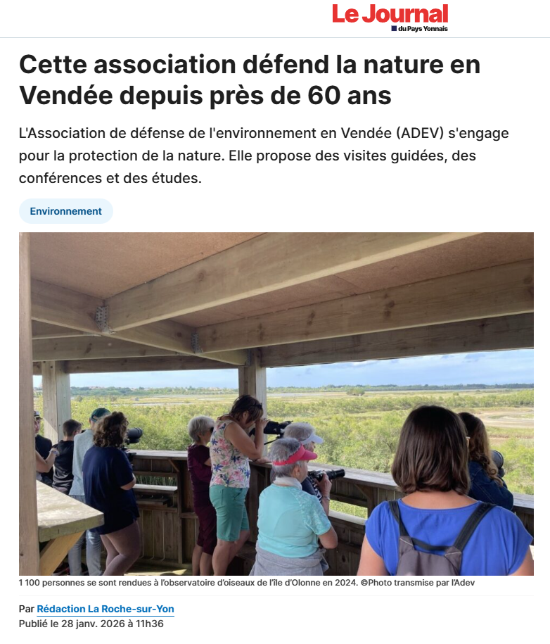 You are currently viewing L&rsquo;ADEV dans le Journal du Pays Yonnais